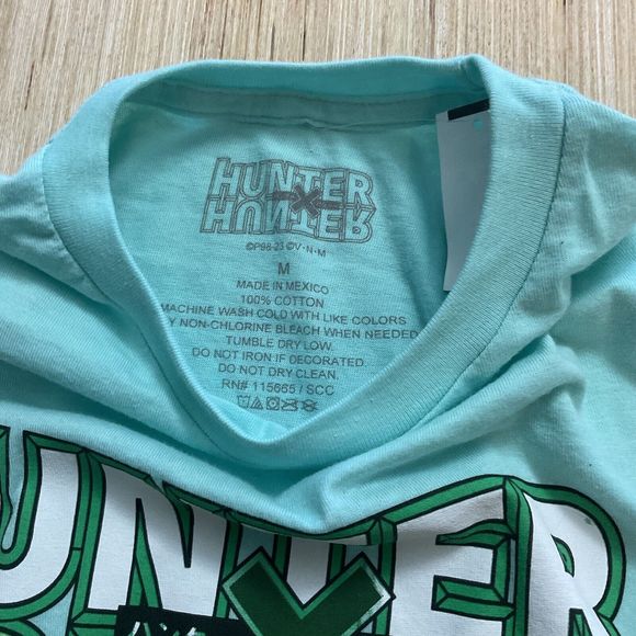 Hunter X Hunter Mens T-Shirt - Gon Jumping Attack Under Logo Mint Green Med New - Picture 3 of 5